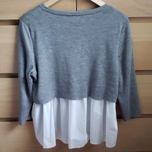 COS 3/4 sleeve wool & cotton knit jumper